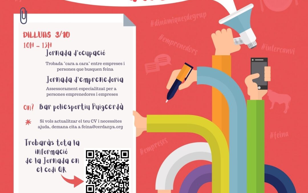 El proper dilluns 3 d’Octubre Jornada d’Ocupació i Emprenedoria a Cerdanya